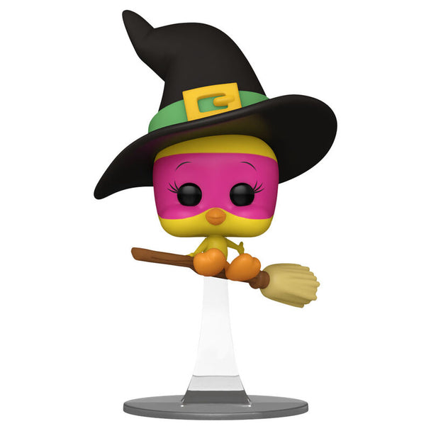 Vue rapprochée de la figurine Funko POP Tweety Looney Tunes montrant les détails du visage et la boîte collector