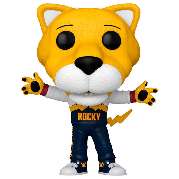 Vue rapprochée de la figurine Funko POP Rocky des Denver Nuggets, montrant les détails et la finition de 9 cm
