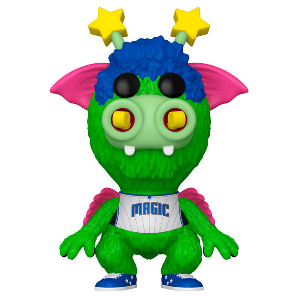 Boîte cadeau de la figurine Funko POP NBA Orlando Stuff the Magic Dragon montrant le packaging officiel et le design collector