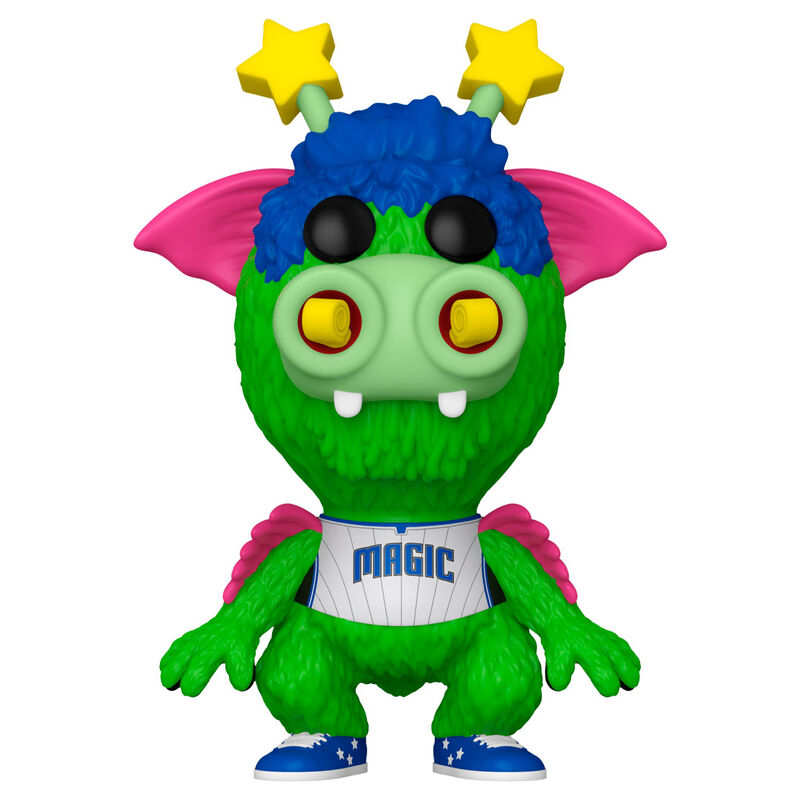 Boîte cadeau de la figurine Funko POP NBA Orlando Stuff the Magic Dragon montrant le packaging officiel et le design collector