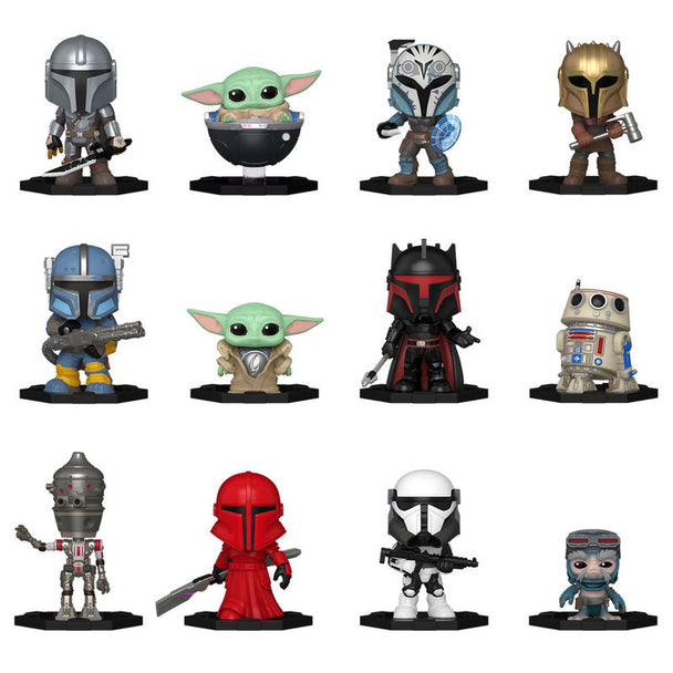 Emballage de la figurine mystère Funko Pop Star Wars The Mandalorian montrant le logo officiel et le design collector