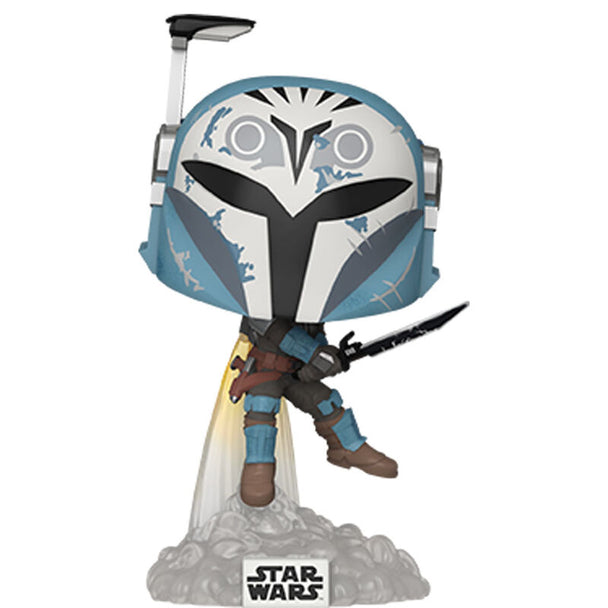 Vue rapprochée de la figurine Funko POP Bo-Katan Kryze avec détails précis du casque et armure, édition officielle Star Wars.