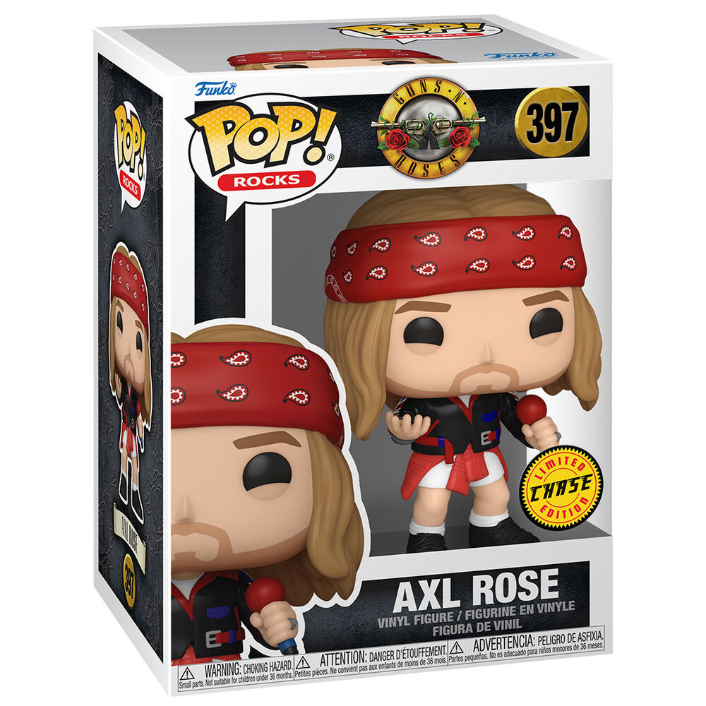 Figurine Funko POP AXL Rose de Guns N' Roses en vinyle de 9 cm dans sa boîte cadeau exclusive