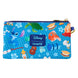 Intérieur du portefeuille Loungefly Stitch Camping Cuties montrant trois emplacements pour cartes et doublure imprimée.