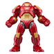 Figurine Hulkbuster Marvel avec accessoires posés à côté sur surface claire