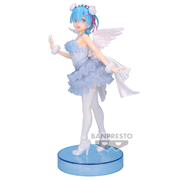 Figurine Rem Re:Zero 22cm édition Clear & Dressy vue de face avec détails précis