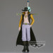 Détail du visage de la figurine Dracule Mihawk BANPRESTO avec expression sérieuse et regard perçant