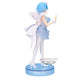 Vue arrière détaillée de la figurine Rem Clear & Dressy avec accessoires et base