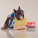 Gros plan sur le visage expressif de la figurine Vivlos de la série Umamusume Pretty Derby