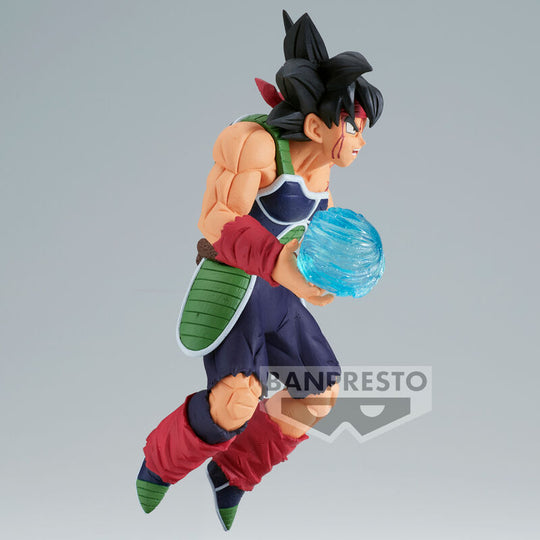 Vue arrière de la figurine Bardock Dragon Ball Z avec détails du costume et sculpture fine