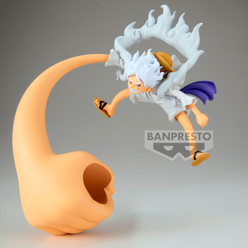 Vue arrière de la figurine Luffy Gear 5 montrant la texture et finition
