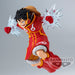 Gros plan sur le visage expressif de la figurine Monkey D Luffy 14cm BANPRESTO