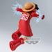 Présentation complète de la figurine Monkey D Luffy 14cm avec accessoires et base de support