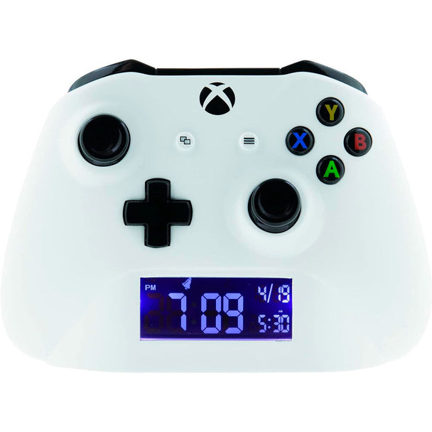 Réveil digital Xbox PALADONE affichant l'heure sur fond noir avec design officiel de la console