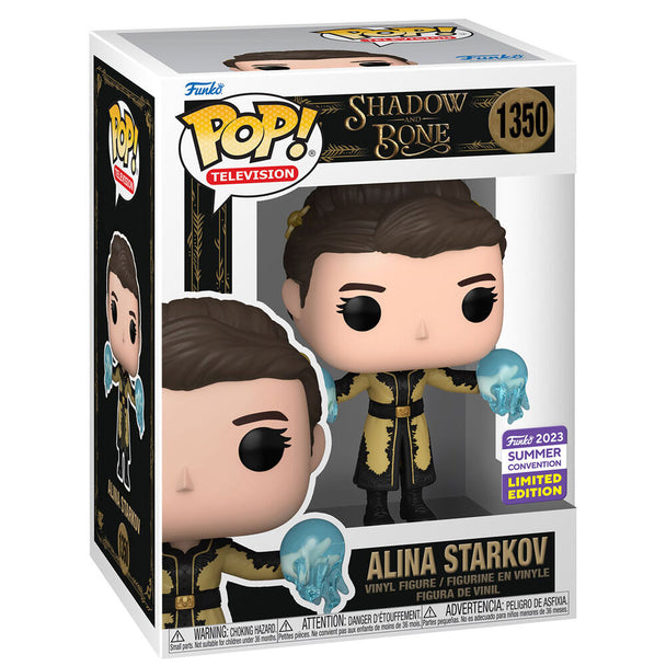 Figurine Funko POP exclusive de 9 cm représentant Alina Starkov dans son costume de Shadow Bone, vue de face avec détails précis.