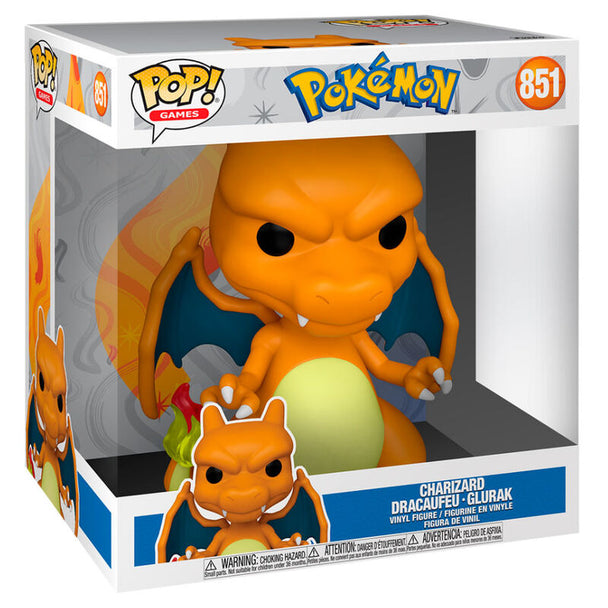 Figurine FUNKO POP Charizard Pokémon en position dynamique exposée sur fond neutre