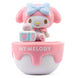 Zoom sur le visage de la figurine Hello Kitty édition anniversaire 50 ans
