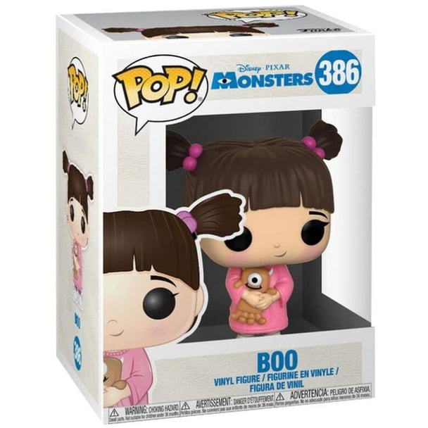 Vue rapprochée de la figurine Funko POP Boo montrant les détails du visage et des vêtements