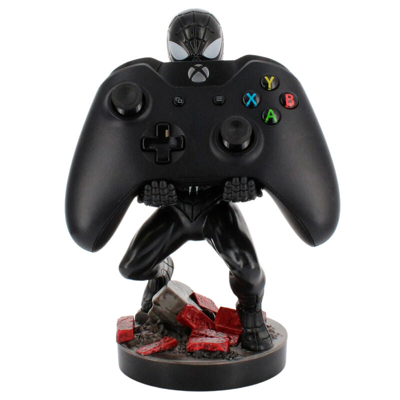 Détail du visage Symbiote Spider-Man sur le support chargeur de 21cm