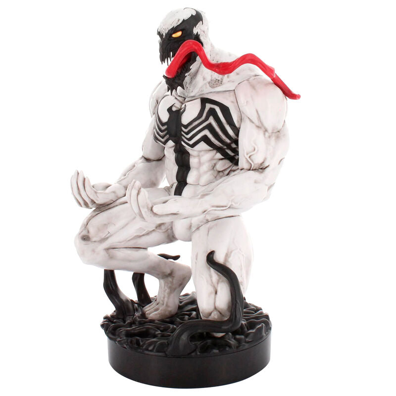 Présentation du support Marvel Anti-Venom tenant un smartphone iPhone en position verticale.