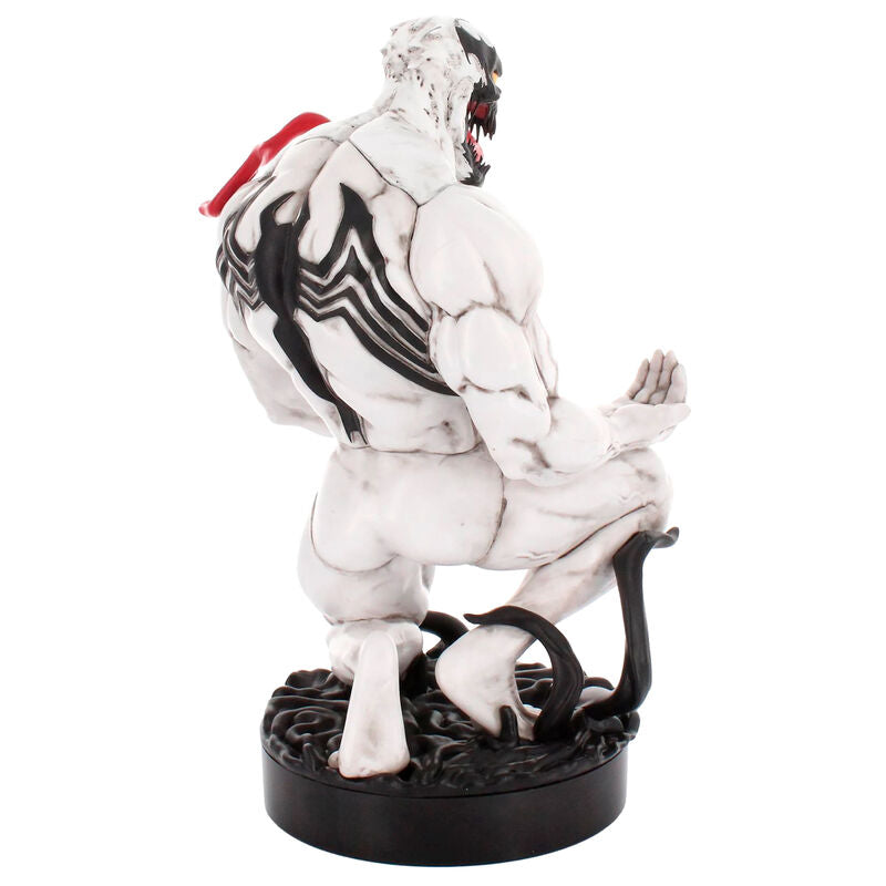 Support Marvel Anti-Venom en usage, tenant une manette et un câble de charge branché (câble non inclus).