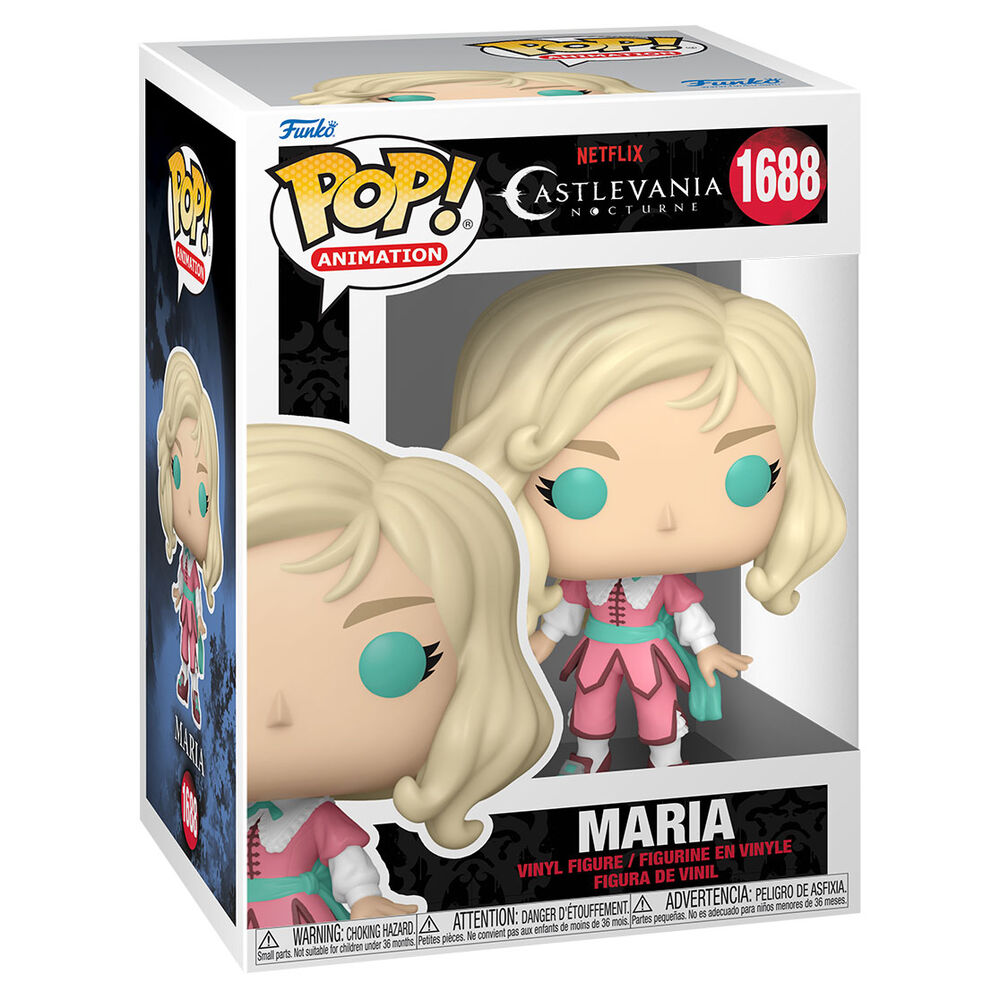 Vue de profil de la figurine Funko POP Maria Castlevania Nocturne avec détails précis et couleurs vives