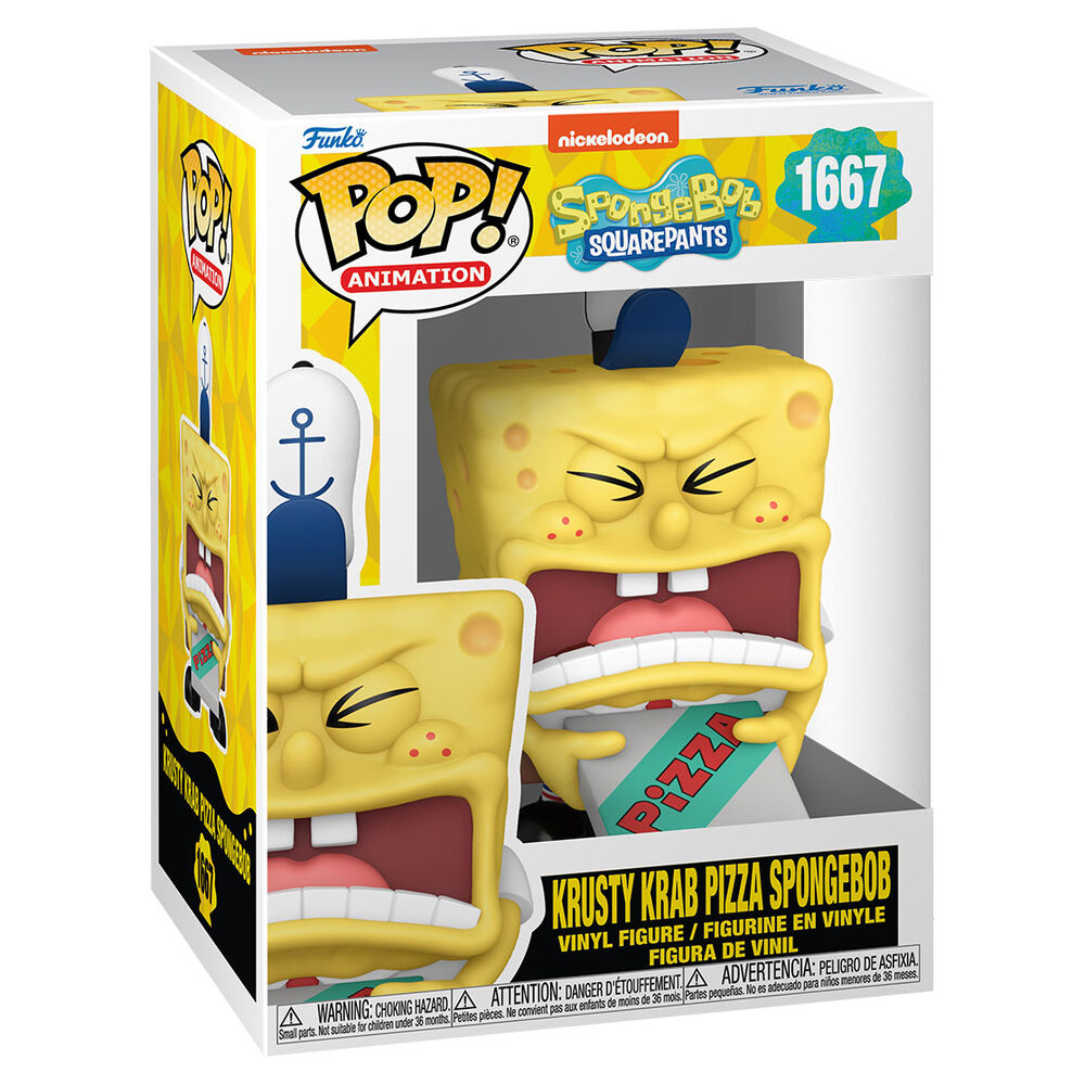 Figurine Funko POP SpongeBob Krusty Krab Pizza en vinyl de 9cm dans sa boîte cadeau officielle
