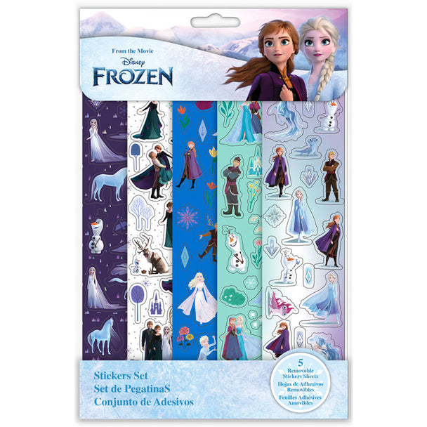 Set de stickers Disney La Reine des Neiges avec personnages Elsa, Anna et Olaf, dimensions 21x29,5 cm