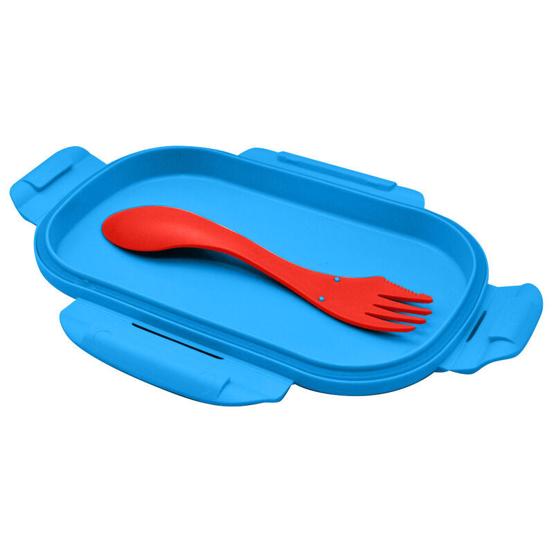 Lunch box Mickey Disney ouverte montrant l’intérieur spacieux et les compartiments pratiques.