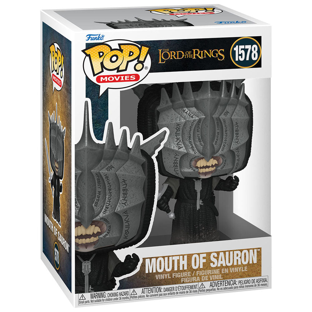 Vue rapprochée de la figurine Mouth of Sauron Funko POP avec détails précis et emballage collector