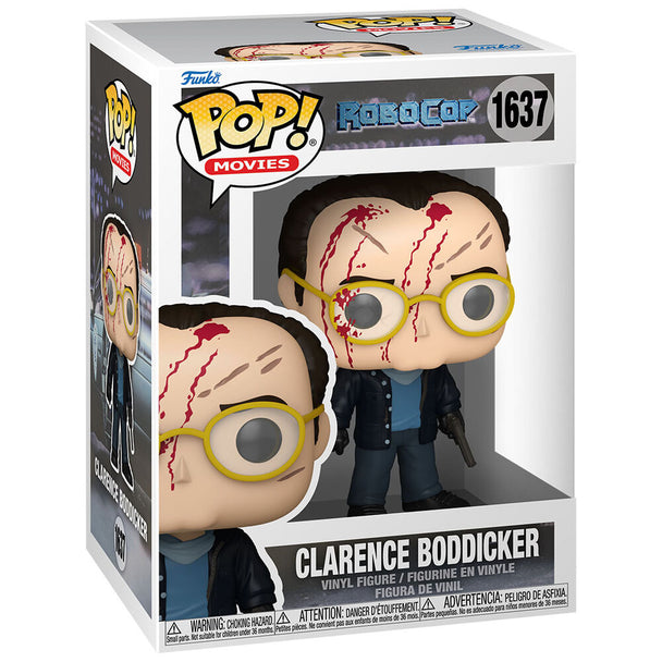 Vue rapprochée de la figurine Funko POP Clarence Boddicker avec détails précis et couleurs vives