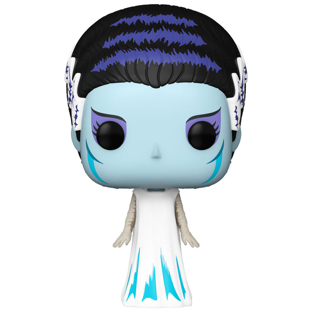 Figurine Funko POP Bride Frankenstein en vinyle de 9 cm avec détails soignés, présentée dans sa boîte cadeau officielle.