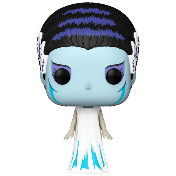 Figurine Funko POP Bride Frankenstein en vinyle de 9 cm avec détails soignés, présentée dans sa boîte cadeau officielle.