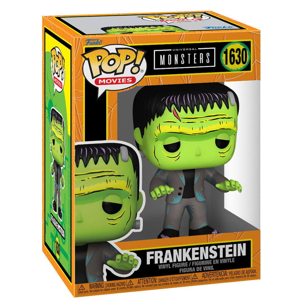 Vue de la figurine Funko POP Bride Frankenstein avec son emballage collector, parfaite pour les fans des Universal Monsters.