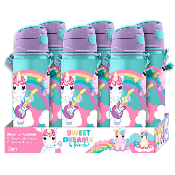 Gourde en aluminium Sweet Dreams 600ml vue de face avec design élégant et compact