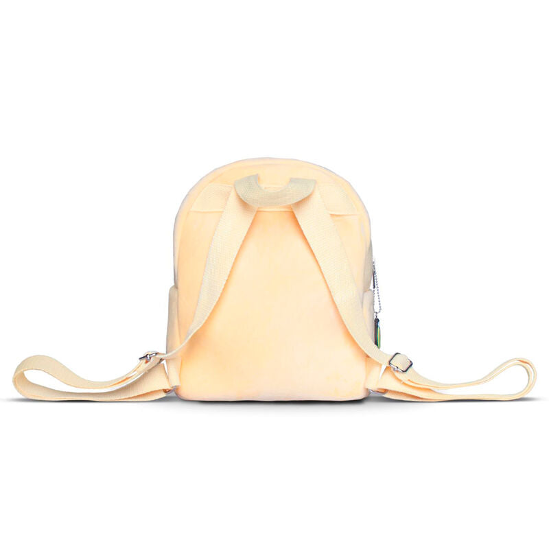 Sac à dos peluche Leonard DIFUZED posé sur une table, montrant sa taille compacte et ses finitions