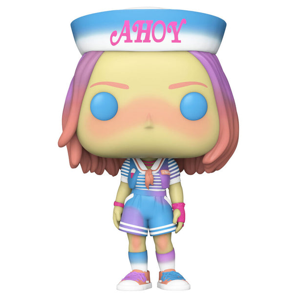 Figurine Funko POP de Robin en tenue Scoops Ahoy de Stranger Things, vue de face avec boîte cadeau