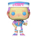 Figurine vinyle Funko POP Stranger Things Steve Scoops Ahoy, détail du visage et costume bleu et blanc.