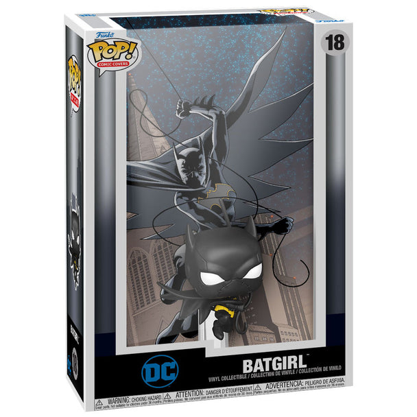 Figurine POP Batgirl FUNKO en gros plan montrant les détails du costume et des couleurs vives