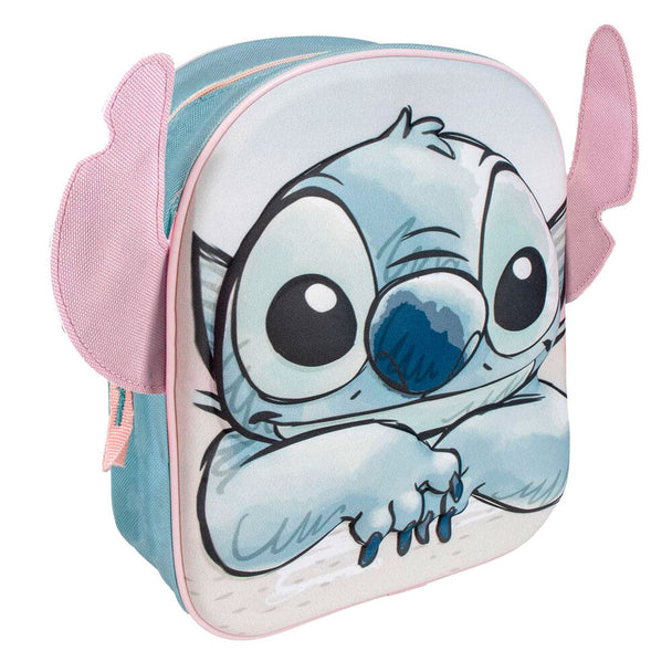 Vue de face du sac à dos Disney Stitch 27 cm avec design coloré et logo CERDÁ