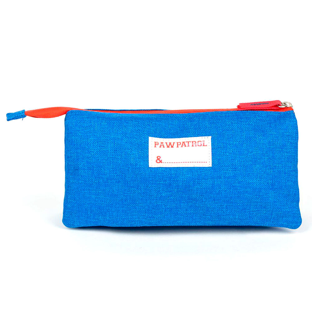 Détail des trois compartiments zippés de la trousse Paw Patrol pour un rangement organisé