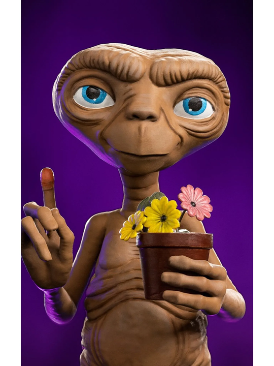 Figurine E.T. MiniCo en position iconique, parfaite pour collectionneurs de films cultes