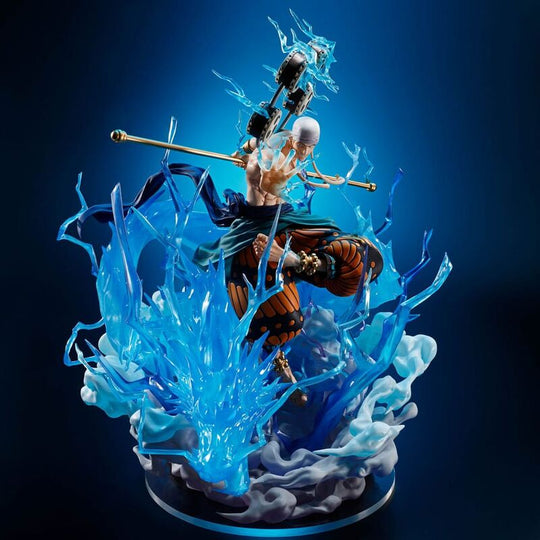 Figurine Enel One Piece FiguartsZERO 32cm vue avant avec éclairage détaillé
