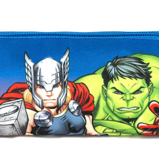 Trousse Marvel Avengers CERDÁ ouverte montrant l'intérieur spacieux pour crayons et accessoires