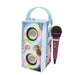 Enceinte Bluetooth portable LEXIBOOK Frozen avec microphone sur fond blanc, vue avant détaillée du design