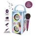 Microphone inclus avec l'enceinte karaoké LEXIBOOK Frozen posé à côté, prêt à l'emploi