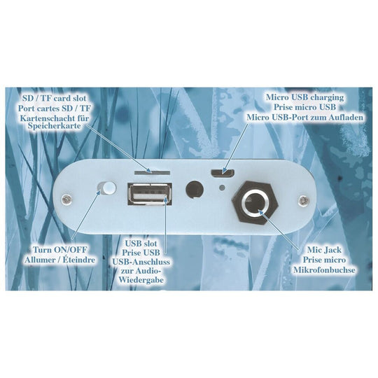 Vue latérale de l'enceinte portable LEXIBOOK Frozen montrant la poignée de transport intégrée