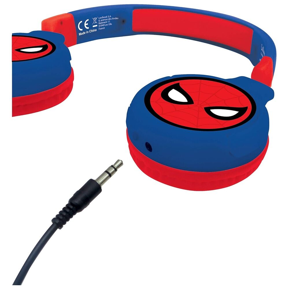 Boutons de contrôle intégrés sur le casque Marvel Spiderman pour gérer musique et appels