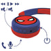 Vue rapprochée du câble jack amovible compatible avec le casque Marvel Spiderman