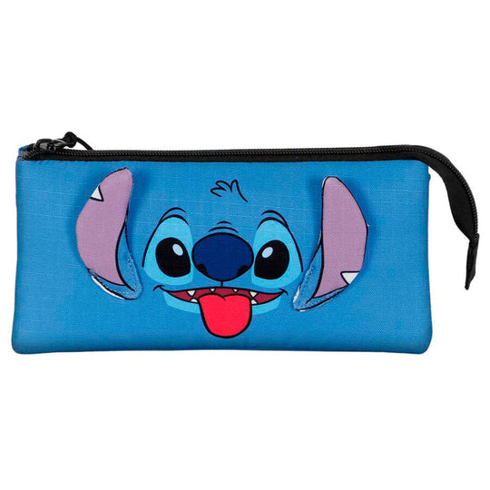 Trousse triple Stitch Disney vue de face avec fermeture éclair ouverte montrant les compartiments